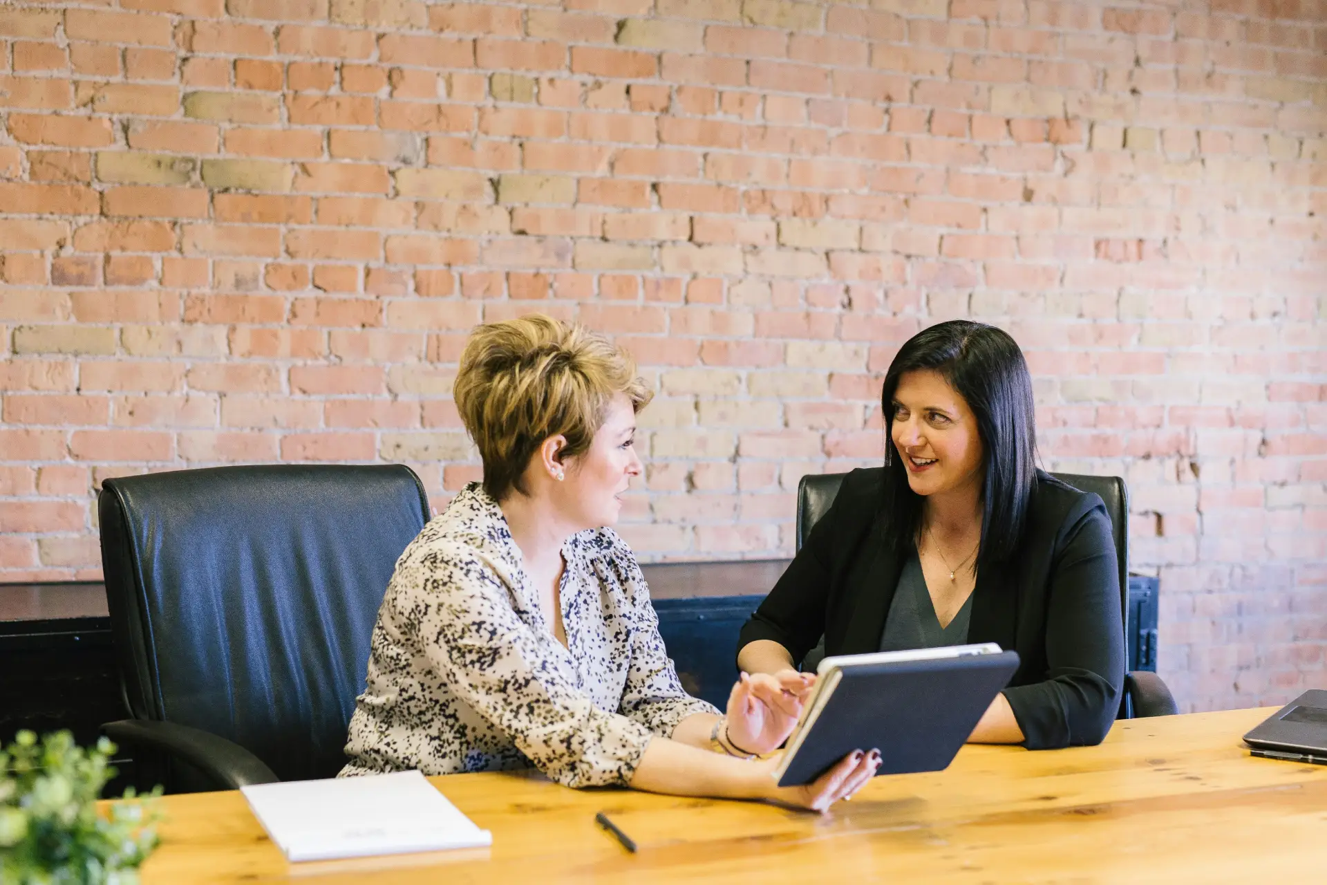 people talking in an office