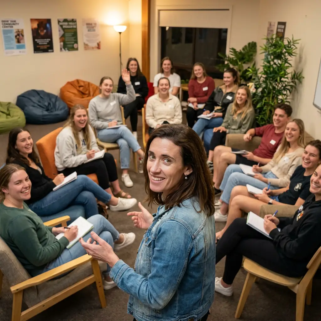 people having a group therapy session